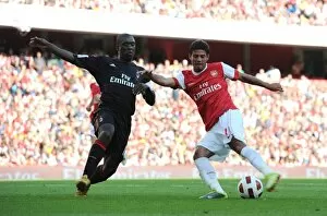 Images Dated 31st July 2010: Carlos Vela (Arsenal) Clarence Seedorf (Milan). Arsenal 1: 1 AC Milan. Emirates Cup