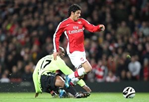 Images Dated 11th November 2008: Carlos Vela (Arsenal) Emerson Boyce (Wigan)