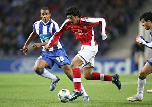 FC Porto v Arsenal 2008-9 Collection: Carlos Vela (Arsenal) Fernando (FC Porto)