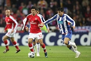 FC Porto v Arsenal 2008-9 Collection: Carlos Vela (Arsenal) Fucile (FC Porto)