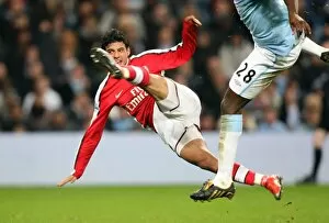 Manchester City v Arsenal - Carling Cup 2009-10 Collection: Carlos Vela (Arsenal). Manchester City 3: 0 Arsenal. Carlin Cup 5th Round