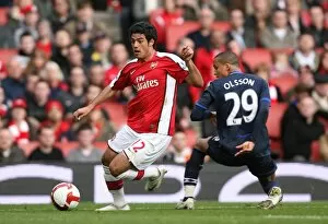 Arsenal v Blackburn Rovers 2008-9 Collection: Carlos Vela (Arsenal) Martin Olsson (Blackburn)