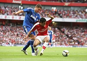 Images Dated 3rd August 2008: Carlos Vela (Arsenal) Miguel Torres (Real Madrid)