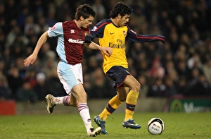 Images Dated 2nd December 2008: Carlos Vela (Arsenal) Stephen Jordan (Burnley)