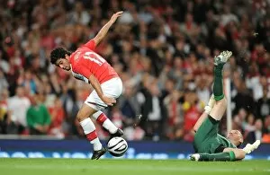 Arsenal v West Bromwich Albion - Carling Cup 2009-10 Collection: Carlos Vela beats Dean Kiely