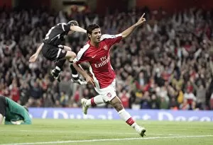 Images Dated 23rd September 2008: Carlos Vela celebrates scoring his 1st goal Arsenals 3rd
