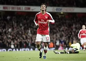 Images Dated 11th November 2008: Carlos Vela celebrates scoring Arsenals 3rd goal