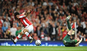 Carlos Vela Scores Arsenal's Second Goal Past Dean Kiely (WBA) in Carling Cup Match