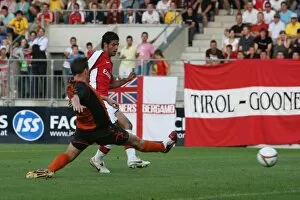 Images Dated 28th July 2008: Carlos Vela shoots past Burgenland goalkeeper Johannes