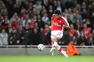 Arsenal V Sheffield United Carling Cup Prints: Carlos Vela shoots past Sheffield United goalkeeper