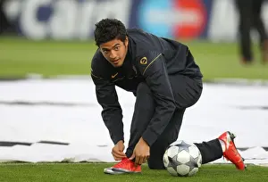 Villarreal V Arsenal 2008-9 Prints: Carlos Vela vs Villarreal: A Battle in the Arsenal's UEFA Champions League Quarterfinal