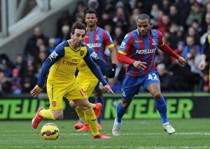 Images Dated 21st February 2015: Cazorla vs. Puncheon: Battle in the Premier League - Crystal Palace vs. Arsenal (2015)