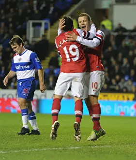 Reading V Arsenal 2012-13 Prints: Cazorla and Wilshere Celebrate Arsenal's Four-Goal Blitz Against Reading (2012-13)