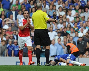 Chelsea V Arsenal 2015-16 Prints: Cazorla's Disbelief: Controversial Ref Call in Chelsea vs