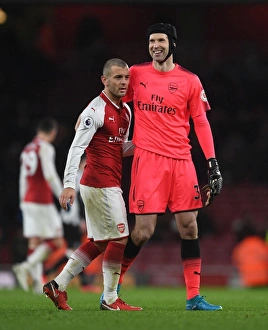 Arsenal V Newcastle United 2017-18 Prints: Cech and Wilshere: Arsenal's Victory Celebration vs. Newcastle United