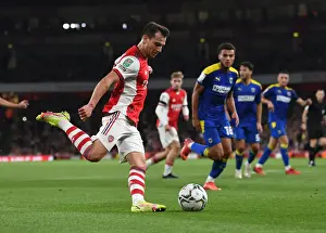 Cedric Soares in Action: Arsenal's Victory over AFC Wimbledon in Carabao Cup