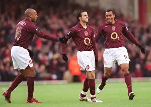 Celebrating Glory: Arsenal's Historic 3:0 Win over Blackburn Rovers (Fabregas, Henry, Gilberto)