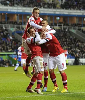 Reading V Arsenal 2012-13 Prints: Celebrating Glory: Cazorla and Podolski's Goal Dance (Reading vs. Arsenal, 2012-13)