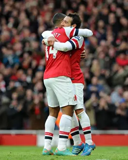 Celebrating Glory: Cazorla and Walcott's Goal Connection (Arsenal vs. Queens Park Rangers, 2012-13)