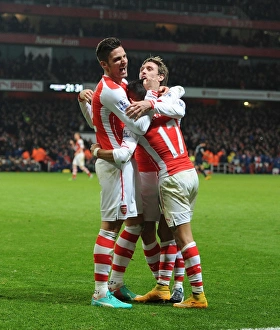 Arsenal V Southampton 2014-15 Prints: Celebrating a Goal: Alexis Sanchez