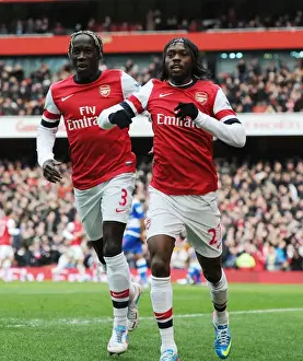 Arsenal V Reading 2012-13 Prints: Celebrating a Goal: Gervinho and Bacary Sagna (Arsenal vs. Reading, 2013)