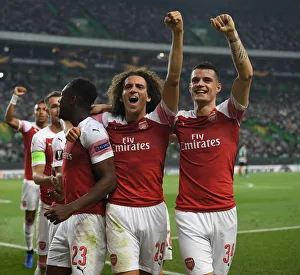 Celebrating a Goal: Welbeck, Guendouzi, and Xhaka (Sporting Lisbon vs Arsenal, 2018-19)