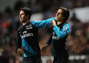 Celebrating a Goal: Yossi Benayoun and Mikel Arteta (Aston Villa vs. Arsenal, 2011-12)