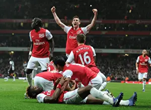 Arsenal V Newcastle United 2011-12 Prints: Celebrating the Second Goal: Arsenal's Victory Moment against Newcastle United (2011-12)