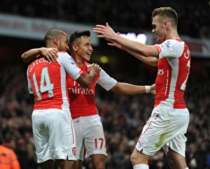 Arsenal V Burnley 2014/15 Prints: Celebrating Their Success: Sanchez