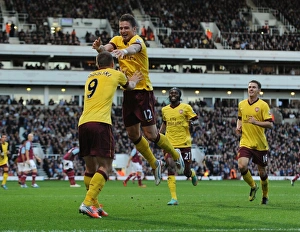 West Ham United V Arsenal 2012-13 Prints: Celebrating Victory
