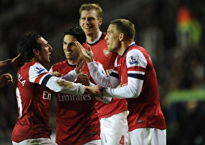 Reading V Arsenal 2012-13 Prints: Celebrating Victory: Cazorla, Arteta