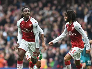 Arsenal V Southampton 2017-18 Prints: Celebrating Victory: Welbeck and Elneny's Goal Connection (Arsenal vs Southampton)