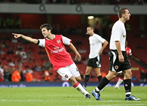 Ces Fabregas celebrates scoring the 2nd Arsenal goal Ces Fabregas celebrates scoring the 2nd Arsenal goal