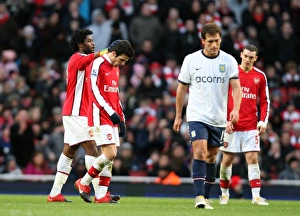 Cesc Fabregas and Alex Song (Arsenal). Cesc Fabregas is substituted after scoring two goals Cesc Fabregas and Alex Song (Arsenal). Cesc Fabregas is substituted after scoring two goals
