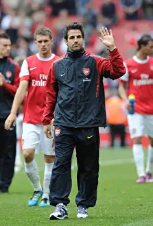 Arsenal V Aston Villa 2010-11 Prints: Cesc Fabregas Appreciates Fans Support After Bittersweet Arsenal Victory