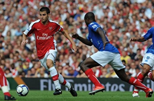 Arsenal V Portsmouth 2009-10 Prints: Cesc Fabregas (Arsenal) Aaron Mokoena (Portsmouth)