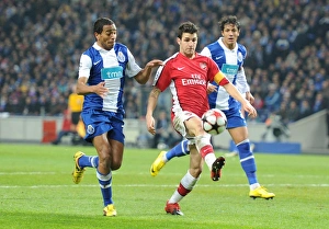 FC Porto v Arsenal 2009-10 Collection: Cesc Fabregas (Arsenal) Alvaro Pereira (Porto). FC Porto 2: 1 Arsenal, UEFA Champions League