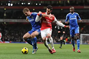 Arsenal V Chelsea 2010-11 Prints: Cesc Fabregas (Arsenal) Branislav Ivanovic (Chelsea). Arsenal 3: 1 Chelsea
