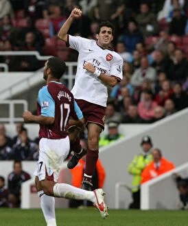Images Dated 1st October 2007: Cesc Fabregas (Arsenal) celebrates at the final whistle