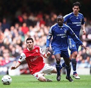 Arsenal v Chelsea, Carling Cup Final Gallery: Cesc Fabregas (Arsenal) Claude Makelele (Chelsea)