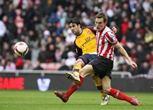 Images Dated 4th October 2008: Cesc Fabregas (Arsenal) Dean Whitehead (Sunderland)