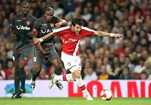 Arsenal v FC Twente 2008-09 Collection: Cesc Fabregas (Arsenal) Edson Braafheid (FC Twente)