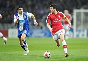 Images Dated 17th February 2010: Cesc Fabregas (Arsenal) Fucile (Porto). FC Porto 2: 1 Arsenal, UEFA Champions League
