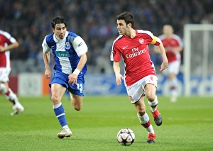 FC Porto v Arsenal 2009-10 Collection: Cesc Fabregas (Arsenal) Fucile (Porto). FC Porto 2: 1 Arsenal, UEFA Champions League