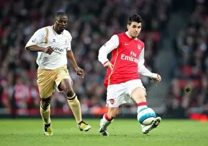 Images Dated 15th March 2008: Cesc Fabregas (Arsenal) George Boateng (Boro)