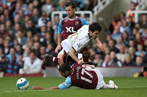 Images Dated 1st October 2007: Cesc Fabregas (Arsenal) Hayden Mullins (West Ham)