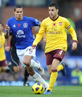 Cesc Fabregas (Arsenal) Jack Rodwell (Everton). Everton 1: 2 Arsenal, Barclays Premier League