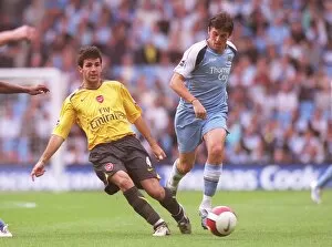 Manchester City v Arsenal 2006-7 Collection: Cesc Fabregas (Arsenal) Joey Barton (Man City)