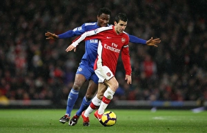Arsenal v Chelsea 2009-10 Gallery: Cesc Fabregas (Arsenal) Jon Obi Mikel (Chelsea). Arsenal 0: 3 Chelsea, Barclays Premier League