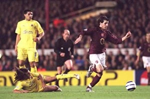 Arsenal v Villarreal 2005-6 Gallery: Cesc Fabregas (Arsenal) Juan Pablo Sorin (Villarreal). Arsenal 1: 0 Villarreal